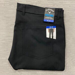 Callaway Golf Pants Mens 36 x 30 Black Slim Fit Stretch Comfort Waistband